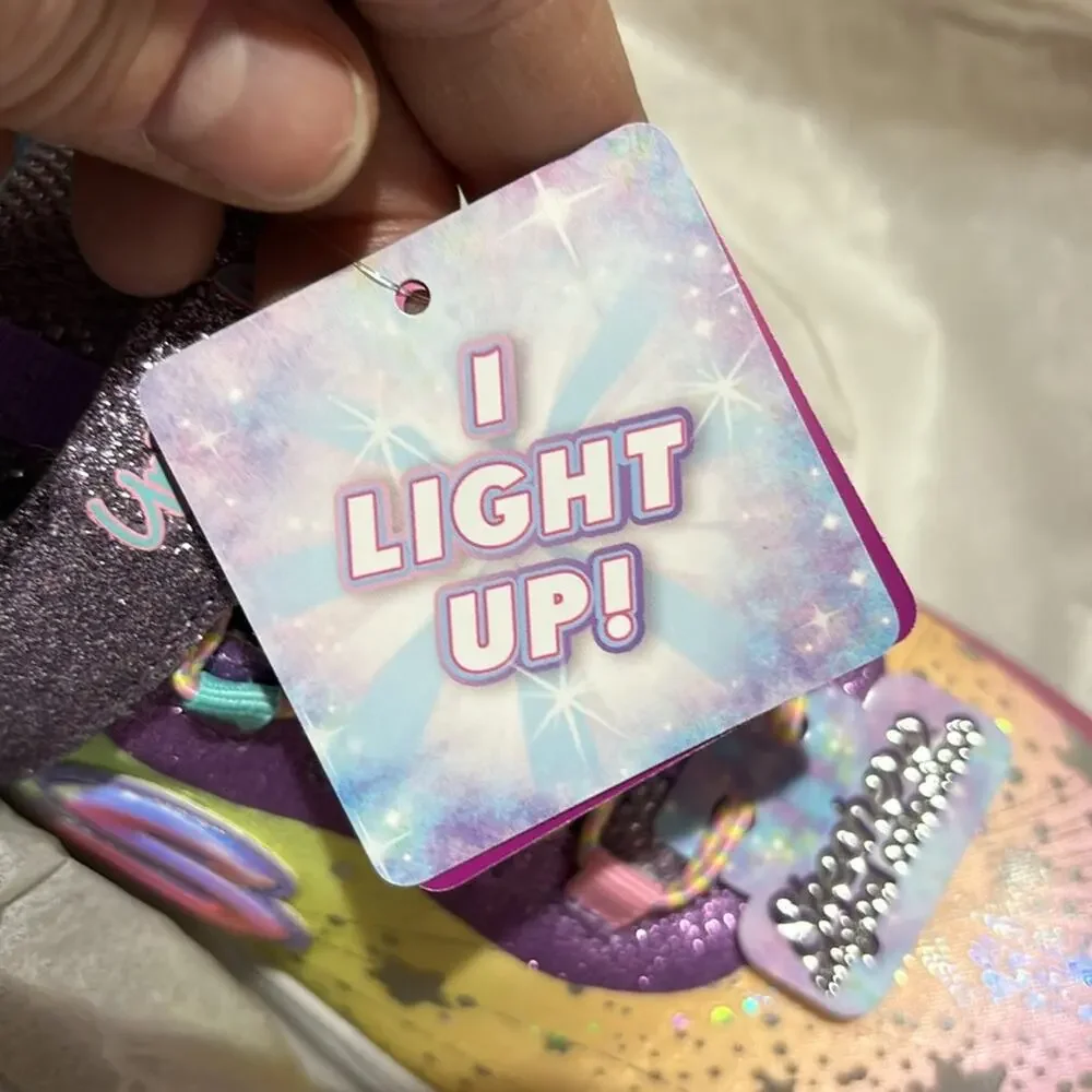 Sketchers magical collection 3 rainbow light up unicorn tennis shoe nib nwt